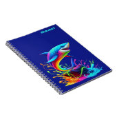 Kleurrijke Haaiensplash Notitieboek (Rechterzijde)