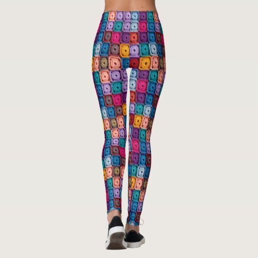 Kleurrijke haakvierkanten Leggings -  (Achterkant)