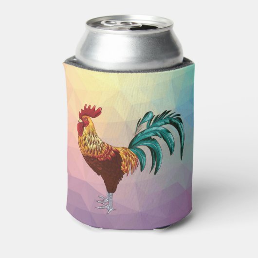 KLEURRIJKE HAAN BLIKJESKOELER (Blikje Achterkant)