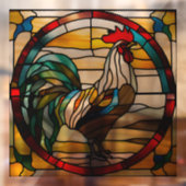 Kleurrijke Haan Faux Glas in lood Raamsticker (Vel 2)