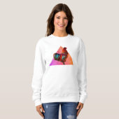 Kleurrijke Haan Foto Print Sweatshirt (Voorkant volledig)