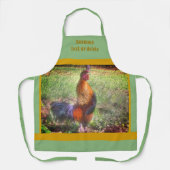 Kleurrijke haan kraaien land gepersonaliseerd schort (Voorkant)