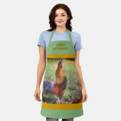 Kleurrijke haan kraaien land gepersonaliseerd schort (Gedragen)