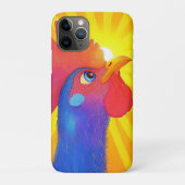 Kleurrijke Haan met Zonneuitbarsting Case-Mate iPhone Case (Achterkant)