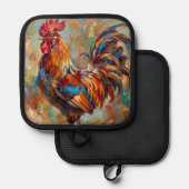 Kleurrijke Haan Pannenlap (Voorkant / Achterkant)