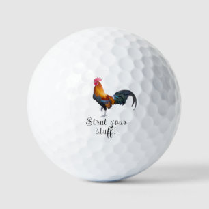 Kleurrijke Haan "Strut your stuff!" Golfballen