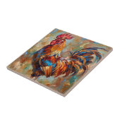 Kleurrijke Haan Tegeltje (Zijkant)