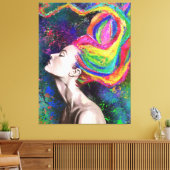 Kleurrijke Haardamcanvas afdrukken - Kunst schilde (Insitu (Woonkamer))