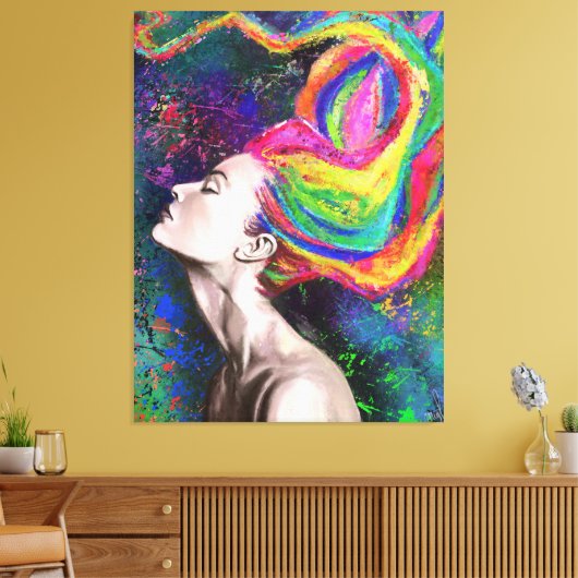 Kleurrijke Haardamcanvas afdrukken - Kunst schilde (Insitu (Woonkamer))