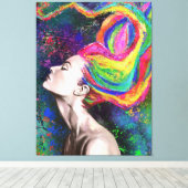 Kleurrijke Haardamcanvas afdrukken - Kunst schilde (Insitu (Houten vloer))