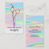 Kleurrijke haarschaar logo visitekaartje (Voorkant / Achterkant)