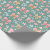 Kleurrijke Haarstrikken Groene Kerstmis Cadeaupapier (Hoek)