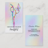 ·Kleurrijke haarstylist schaar en vlinder Visitekaartje (Voorkant / Achterkant)