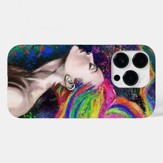 Kleurrijke haarvrouw schilderen Case-Mate iPhone case (Achterkant (horizontaal))