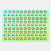 Kleurrijke hagedissen Gelukkige Verjaardagsballonn Inpakpapier Vel (Voorkant)