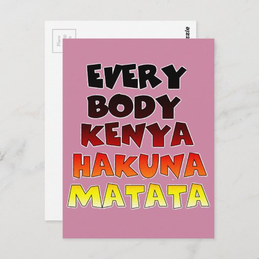 Kleurrijke Hakuna Matata: een Keniaans feest Briefkaart (Voorkant / Achterkant)