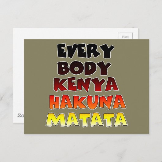 Kleurrijke Hakuna Matata: een Keniaans feest Briefkaart (Voorkant / Achterkant)
