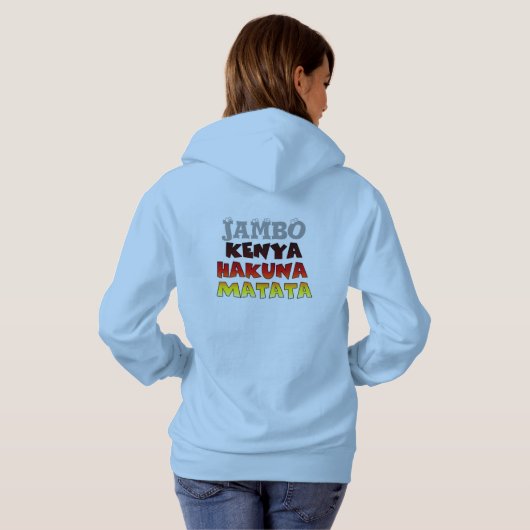 Kleurrijke Hakuna Matata: een Keniaans feest Hoodie (Achterkant volledig)