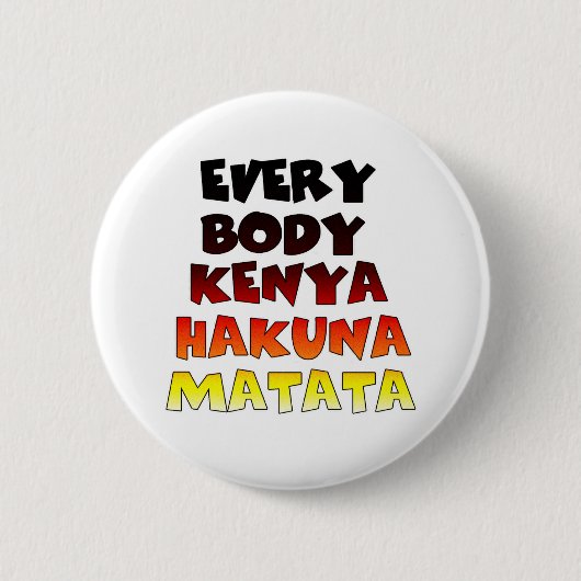 Kleurrijke Hakuna Matata: een Keniaans feest Ronde Button 5,7 Cm (Voorkant)