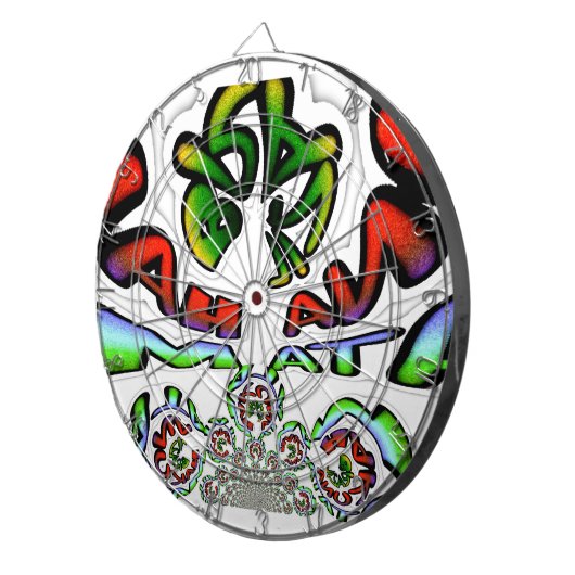 Kleurrijke Hakuna Matata Graffiti Art Print Dartbord (Voorkant Rechts)