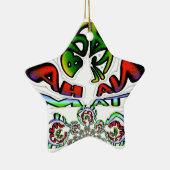 Kleurrijke Hakuna Matata Graffiti Art Print Keramisch Ornament (Rechts)