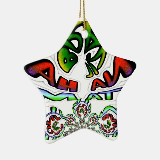 Kleurrijke Hakuna Matata Graffiti Art Print Keramisch Ornament (Rechts)