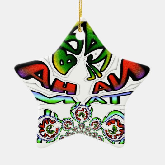 Kleurrijke Hakuna Matata Graffiti Art Print Keramisch Ornament (Voorkant)