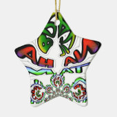 Kleurrijke Hakuna Matata Graffiti Art Print Keramisch Ornament (Links)