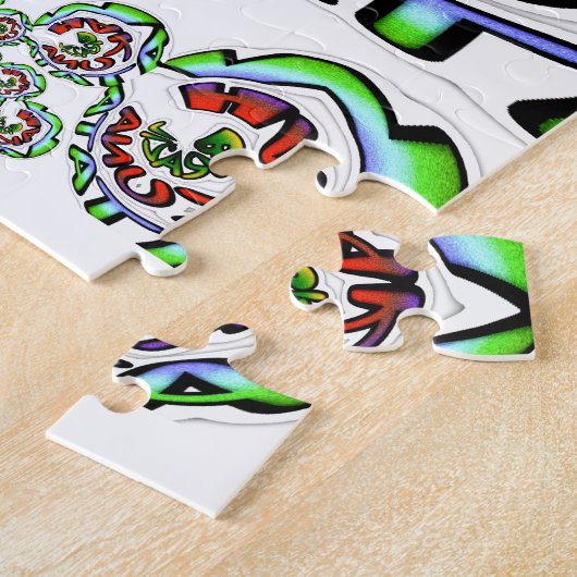 Kleurrijke Hakuna Matata Graffiti Art Print Legpuzzel (Zijkant)