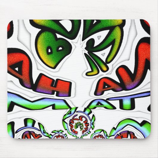 Kleurrijke Hakuna Matata Graffiti Art Print Muismat (Voorkant)