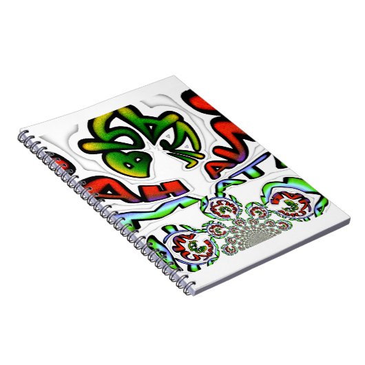 Kleurrijke Hakuna Matata Graffiti Art Print Notitieboek (Rechterzijde)