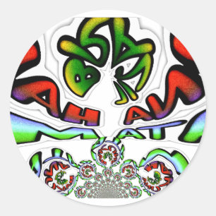 Kleurrijke Hakuna Matata Graffiti Art Print Ronde Sticker