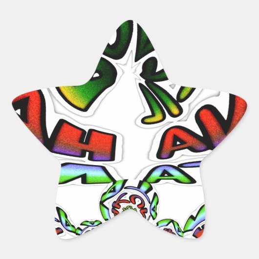 Kleurrijke Hakuna Matata Graffiti Art Print Ster Sticker (Voorkant)