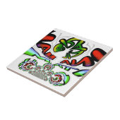 Kleurrijke Hakuna Matata Graffiti Art Print Tegeltje (Zijkant)