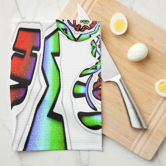 Kleurrijke Hakuna Matata Graffiti Art Print Theedoek (Quarter Fold)