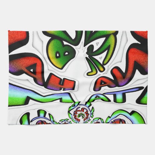 Kleurrijke Hakuna Matata Graffiti Art Print Theedoek (Horizontaal)