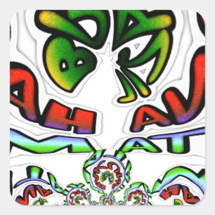 Kleurrijke Hakuna Matata Graffiti Art Print Vierkante Sticker