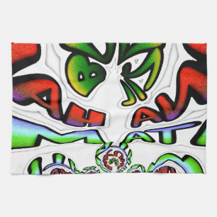 Kleurrijke Hakuna Matata Graffiti Kunstprint Theedoek