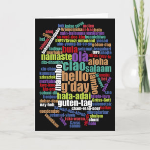 Kleurrijke Hallo in veel talen Word Cloud Kaart