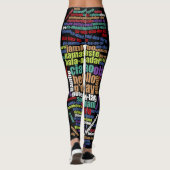 Kleurrijke Hallo in veel talen Word Cloud Leggings (Achterkant)