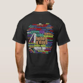 Kleurrijke Hallo in veel talen Word Cloud T-shirt (Achterkant)