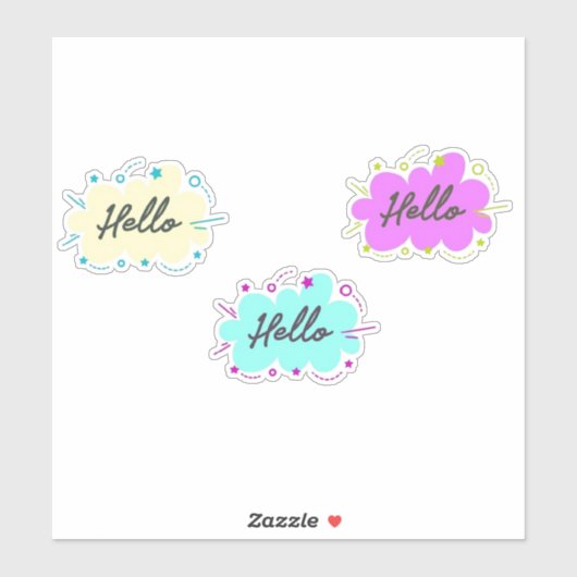 Kleurrijke Hallo Sticker (Vel)