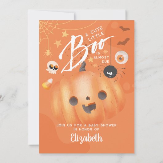 Kleurrijke Halloween Baby shower Boo thema Kaart (Voorkant)