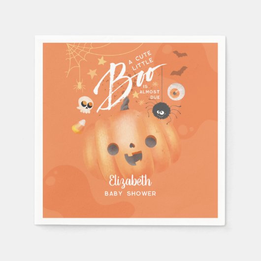 Kleurrijke Halloween Baby shower Boo thema Servet (Voorkant)
