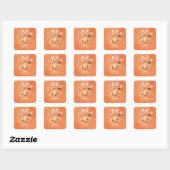 Kleurrijke Halloween Baby shower Boo thema Vierkante Sticker (Vel)