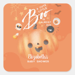 Kleurrijke Halloween Baby shower Boo thema Vierkante Sticker