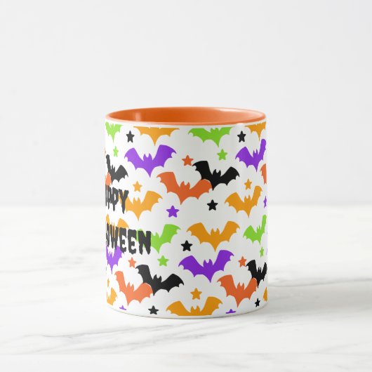 Kleurrijke Halloween Bats Mok (Midden)