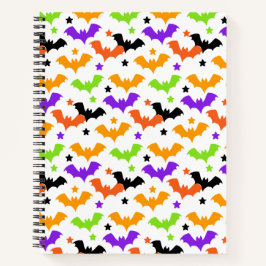 Kleurrijke Halloween Bats Notitieboek