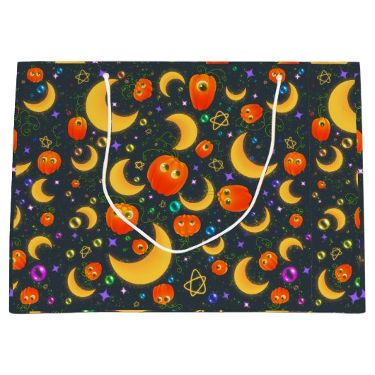 Kleurrijke Halloween geschenktas Groot Cadeauzakje (Voorkant)