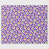 Kleurrijke Halloween oogbollen patroon Cadeaupapier (Vlak)